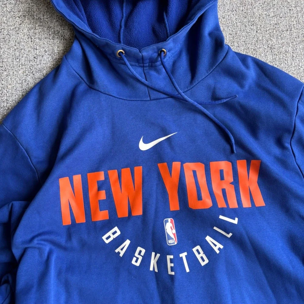 New York Knicks Nike Hoodie Mens XL Blue NBA Basketball Dri-FIT Pullover